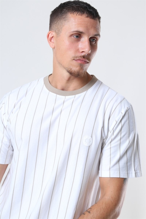 WoodBird Drek Stripe T-shirt White/Ecru/kit