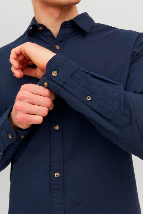 Jack & Jones Summer Linen Shirt LS Navy Blazer