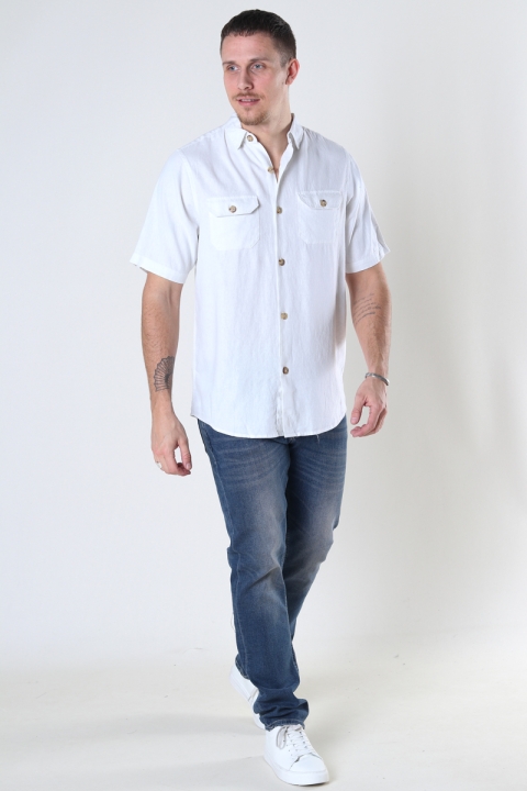 Denim project DP Linen ss shirt 002 White