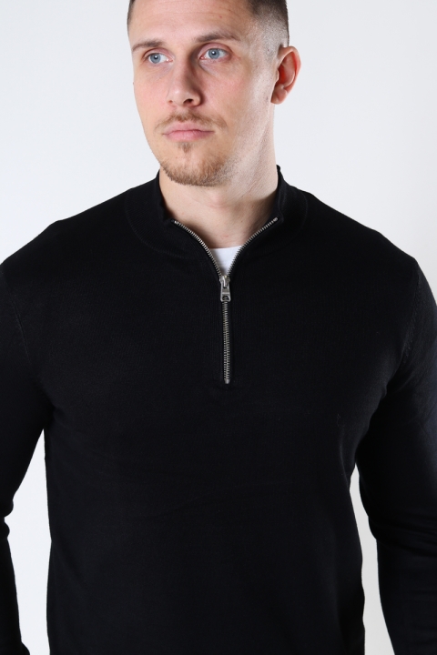 ONLY & SONS WYLER LIFE HALF ZIP KNIT Black