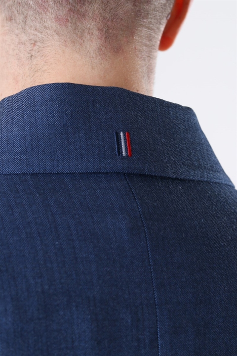 Les Deux Marseille Herringbone Jakke Dark Navy