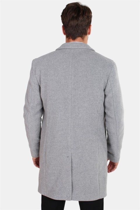 Selected Brove Uld Frakk Medium Grey