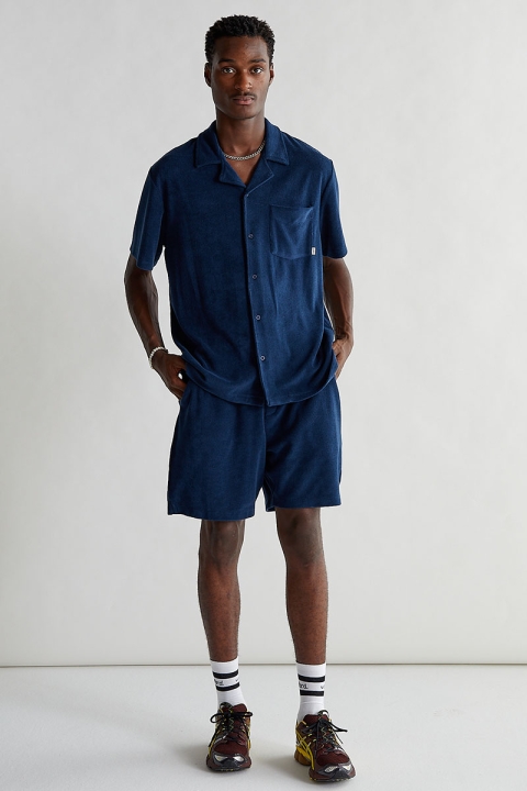 Woodbird Mays Towel Shirt Navy