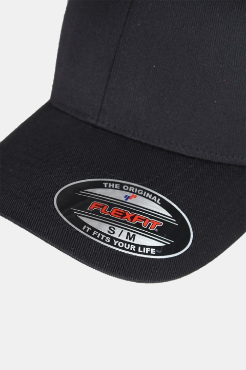 Flexfit Wooly Combed Caps Black/Black