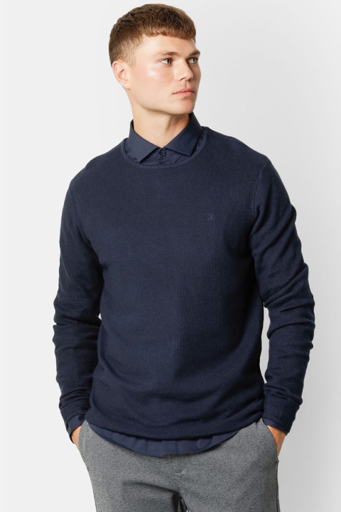 Clean Cut Copenhagen Lauritz Crew Knit Dark Navy