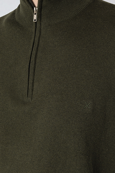 Clean Cut Copenhagen Claude half-zip knit Rosin melange