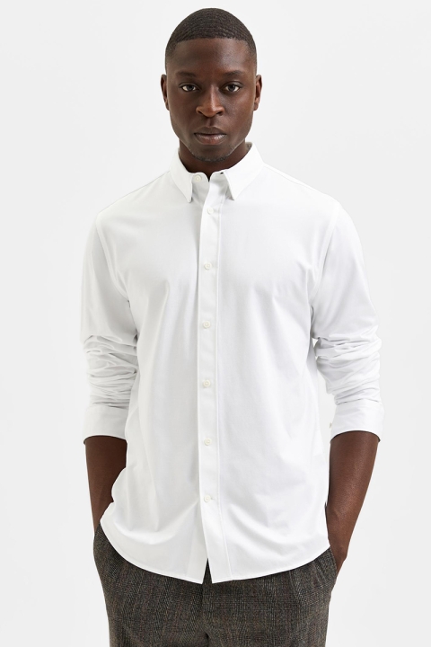Selected SLHSLIMMULTI SHIRT LS M 2 PACK White with Navy combo.