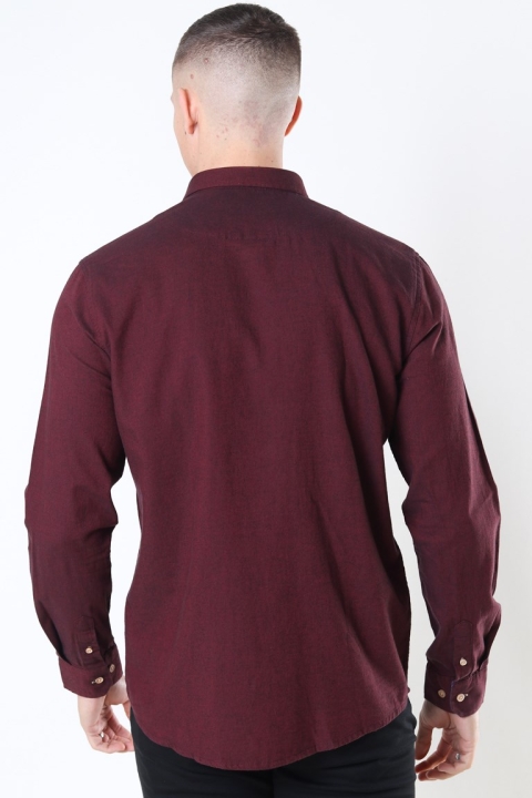 Kronstadt Johan Diego Cotton Skjorte Bordeaux Mel