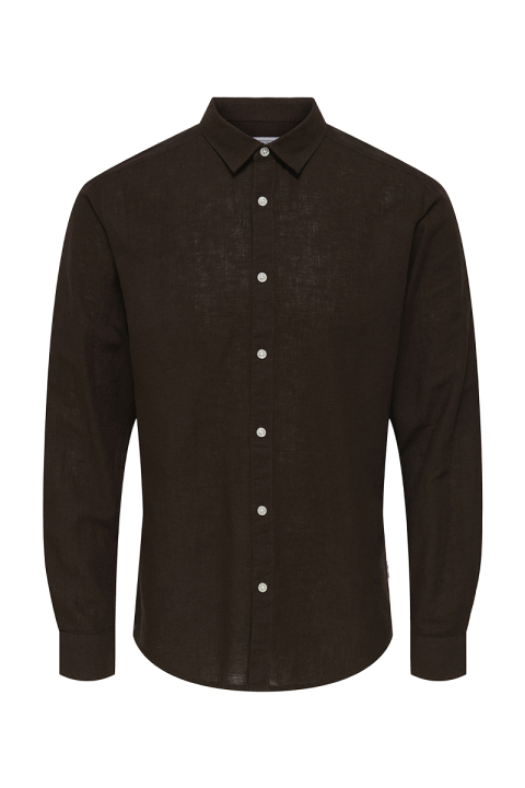 ONLY & SONS Caiden LS Linen Shirt Coffee Bean