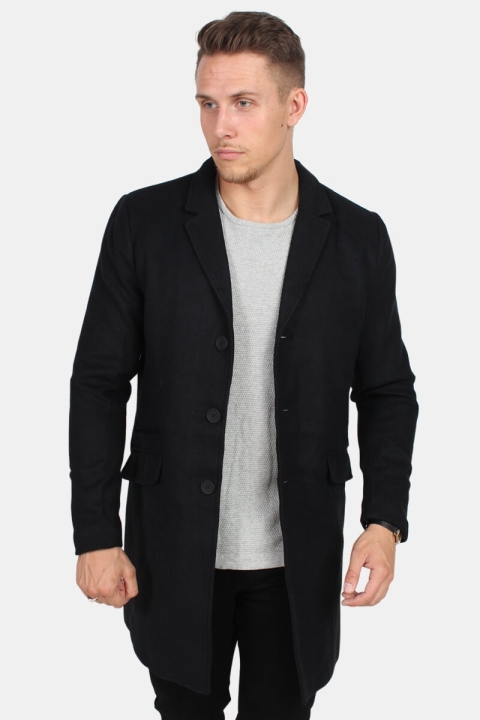 Only & Sons Julian Solid Wool Ullfrakk Sort