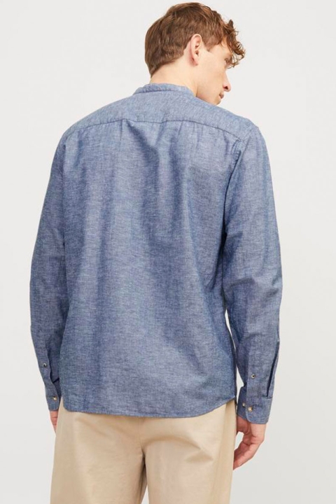 Jack & Jones Summer Band Linen Shirt LS Faded Denim