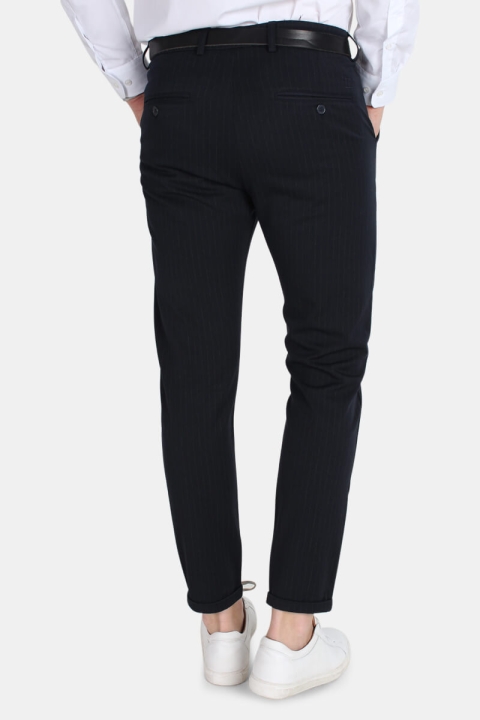 Les Deux Como Pinstripe Suit Pants Navy/Light Brown