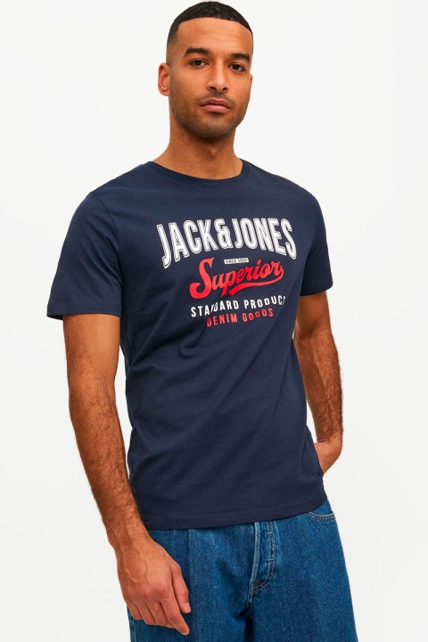 Jack & Jones JJELOGO TEE SS O-NECK 2 COL SS23 SN Navy Blazer