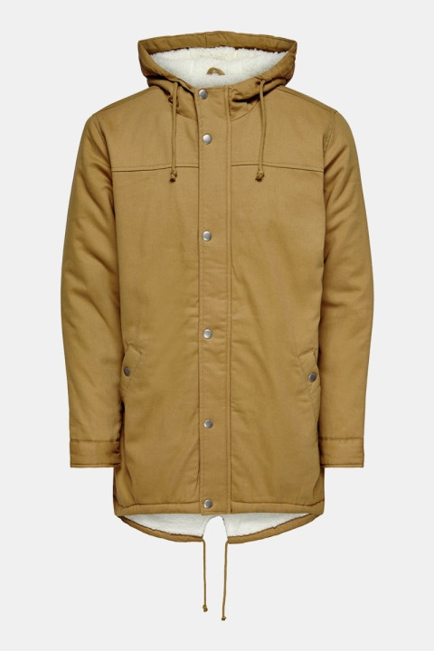 ONLY & SONS ALEX TEDDY PARKA JACKET Dull Gold