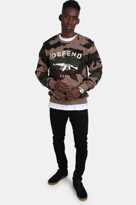 Defend Paris Crew Genser Camo Tan