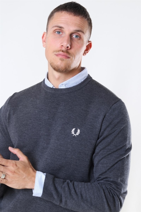 Fred Perry Classic CN Strikke Graphite Marl