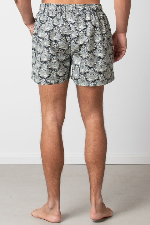 Clean Cut Copenhagen Swim Shorts Khaki/Navy Leaf