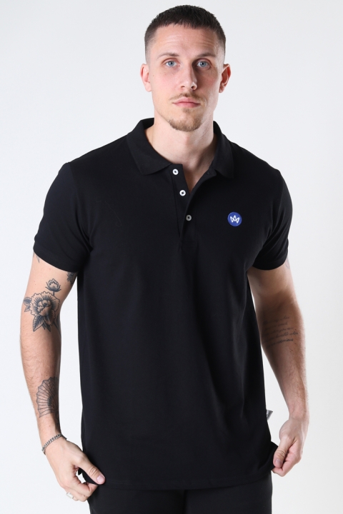 Kronstadt Albert Recycled cotton polo Black