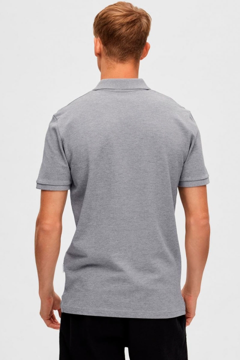 Selected DANTE SS POLO Medium Grey Melange