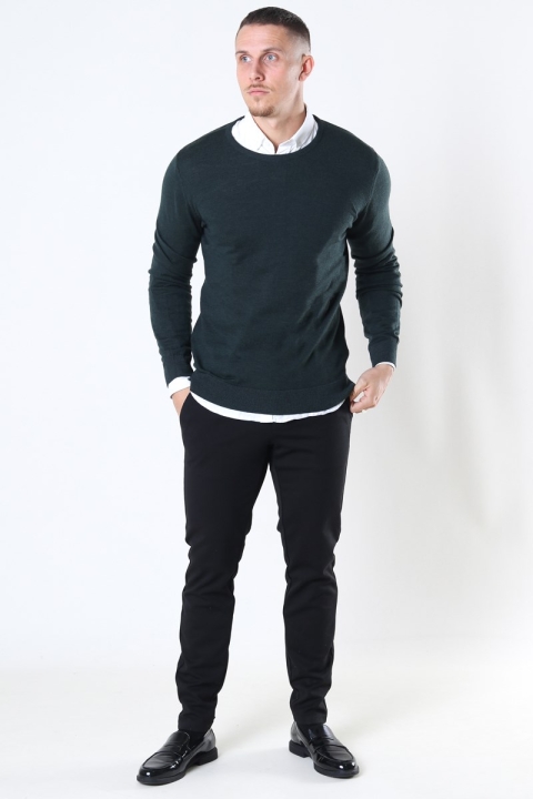 Clean Cut Copenhagen Merino Wool Crew Strikke Bottle Green