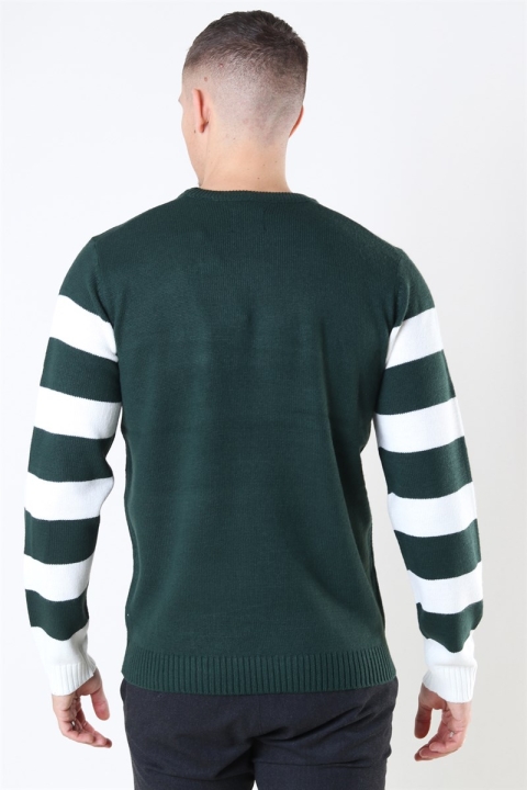 Only & Sons Xmas 7 Stripe Front Strikke Pine Grove