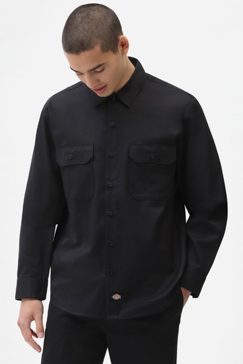 DICKIES LONG SLEEVE WORK SHIRT BLACK