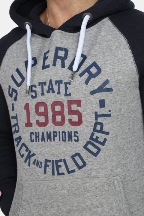 Superdry Trackster Baseball Hoodie Grey Grit/BlueBlack Grit