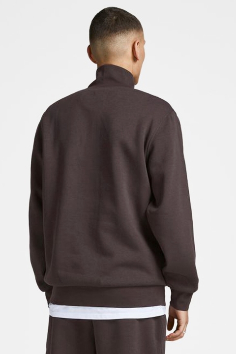 Jack & Jones JORTOBIAS HALF ZIP SWEAT KA Seal Brown