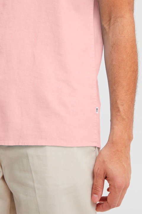 Solid Allan SS Linen Shirt Powder Pink