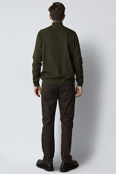 Clean Cut Copenhagen Claude half-zip knit Rosin melange