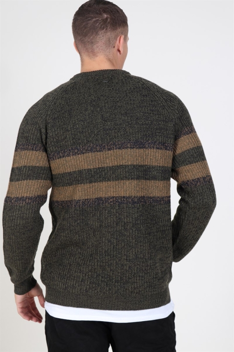 Only & Sons Cesco 5 Struc Stripe Strikke Forest Night