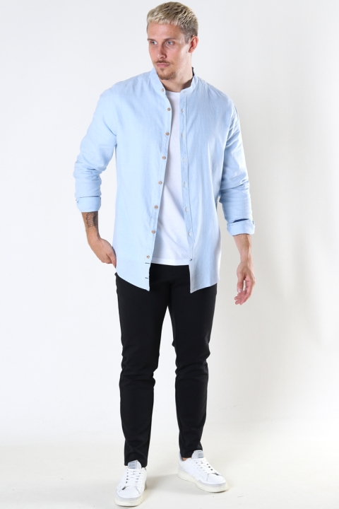 Kronstadt Dean Diego Cotton henley shirt Light Blue