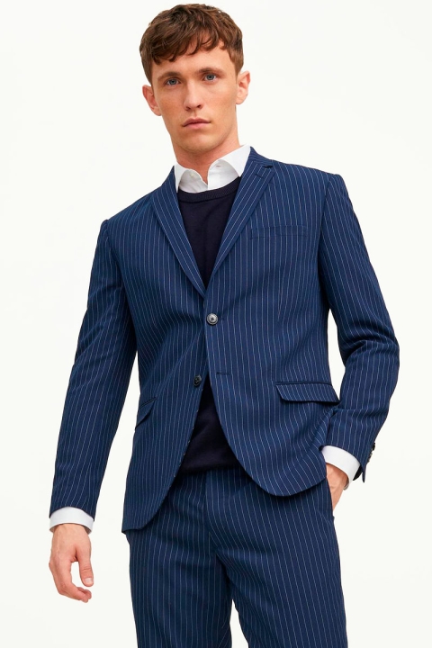 Jack & Jones FRANCO PIN STRIPE SUIT Navy Blazer