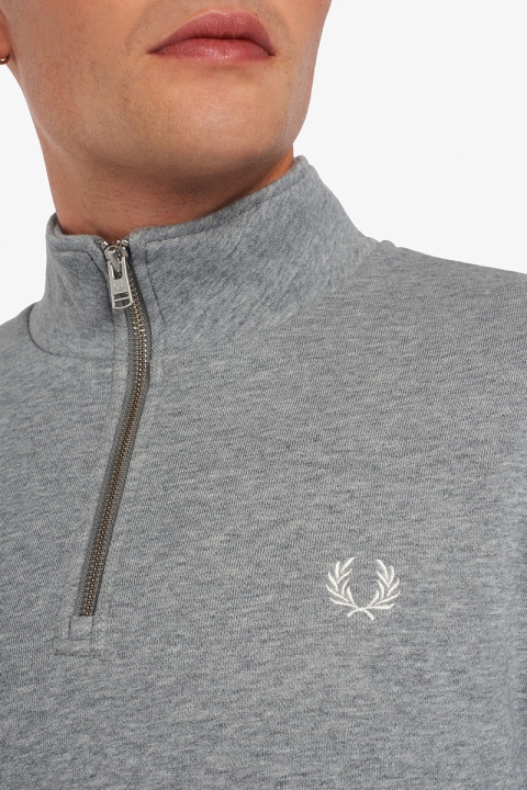 Fred Perry HALF ZIP SWEATSHIRT 420 Steel Marl