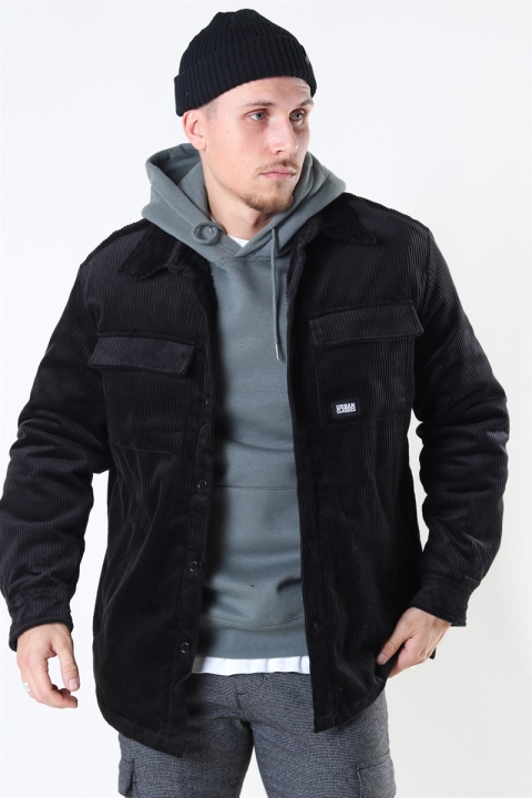 Urban Classics  Corduroy Skjorte Jakke Black