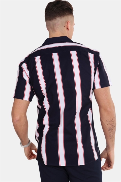 Kronstadt Cuba S/S Gr.89 Skjorte Navy/White/Red