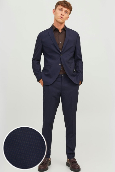 Jack & Jones Franco Check Suit Perfect Navy