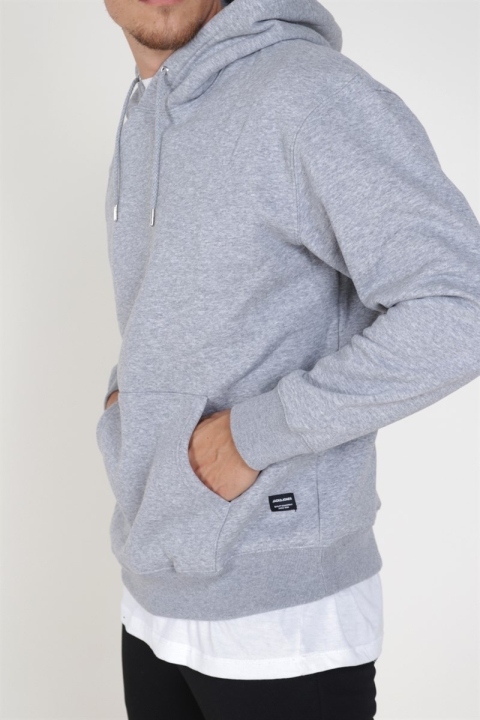 Jack & Jones Soft Genser Hood Light Grey Melange