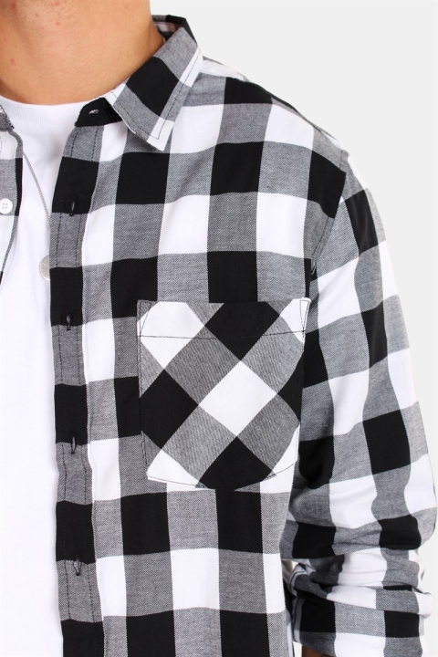 URBAN CLASSICS Checked Flanell Skjorta Black/White