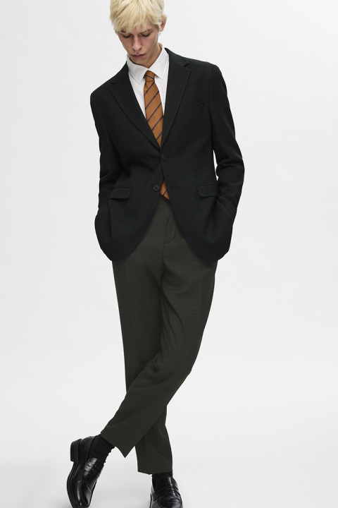 Selected Slim Oasis Linen Pants Dark Green