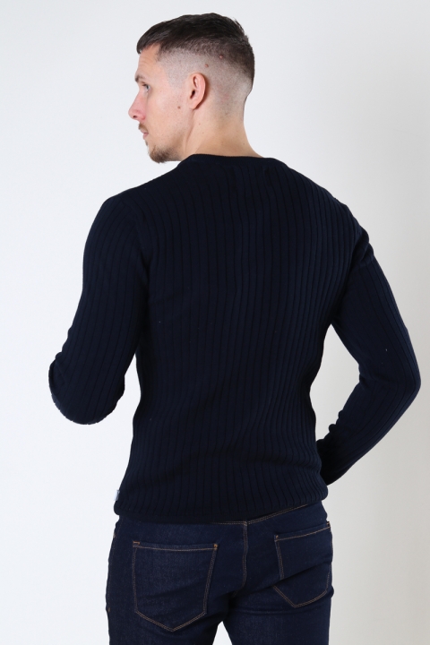 Kronstadt Jacksen rib crew knit Navy