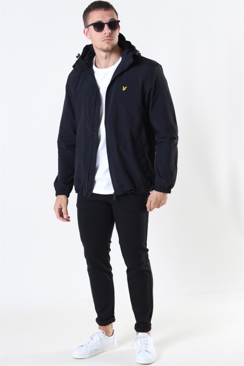 Lyle & Scott Zip Through Hooded Jacket Jet Black