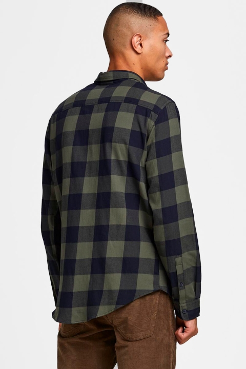 Jack & Jones JJEGINGHAM TWILL SHIRT L/S NOOS Dusty Olive