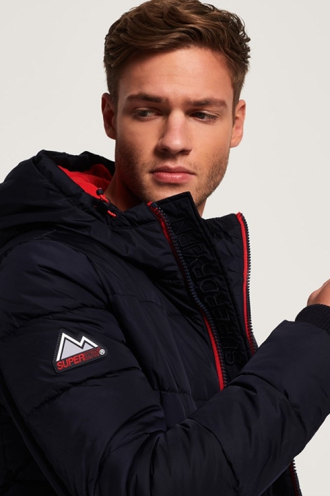 Superdry Sports Puffer Jakke Navy/Bright Red