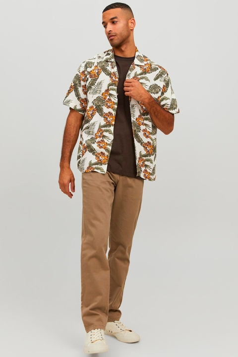 Jack & Jones Jeff Resort Floral Shirt SS Cloud Dancer