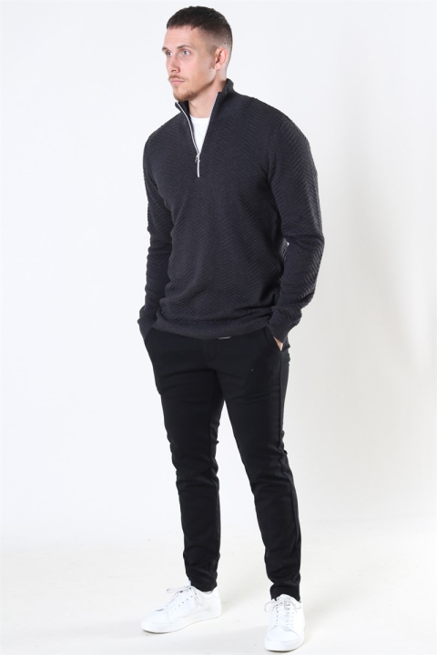 Kronstadt Carlo Half Zip Strikke Charcoal