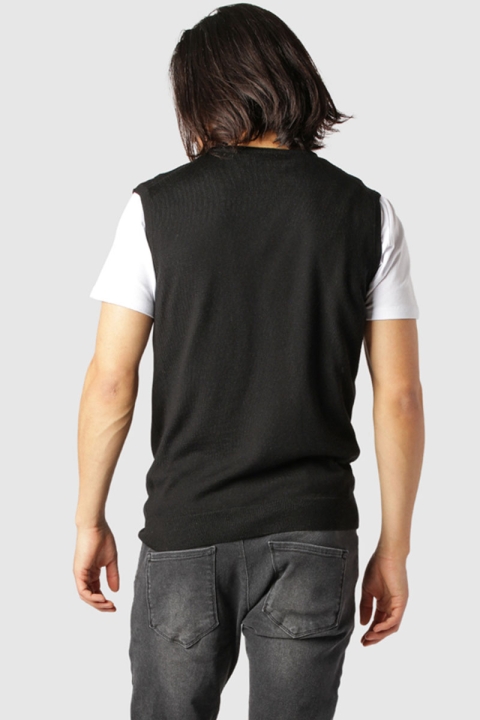 Clean Cut Copenhagen Merino Knit Vest Black