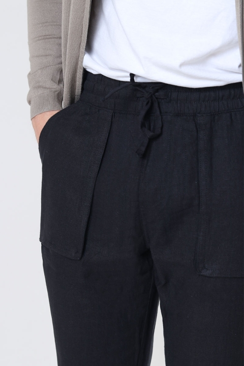 Denim project DP SHAKI LINEN PANT 001 Black