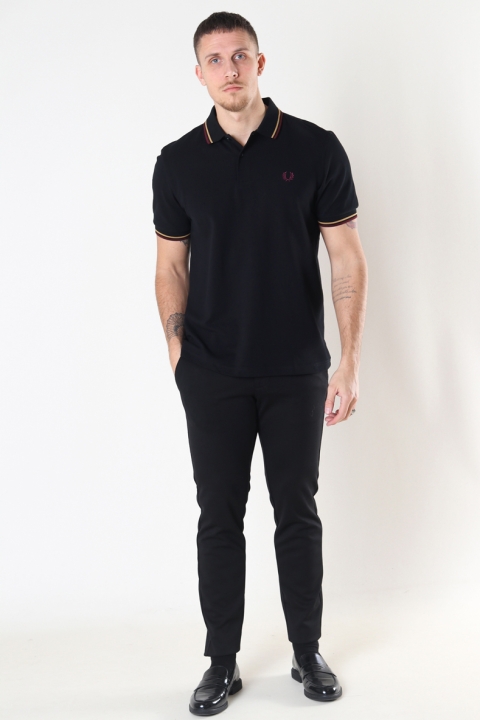 Fred Perry TWIN TIPPED FP SHIRT N04 BLK/1964GLD/AUBG