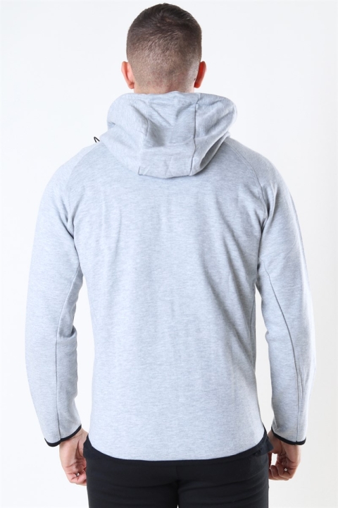 Jack & Jones Sport Sweat Zip Hoodie Light Grey Melange